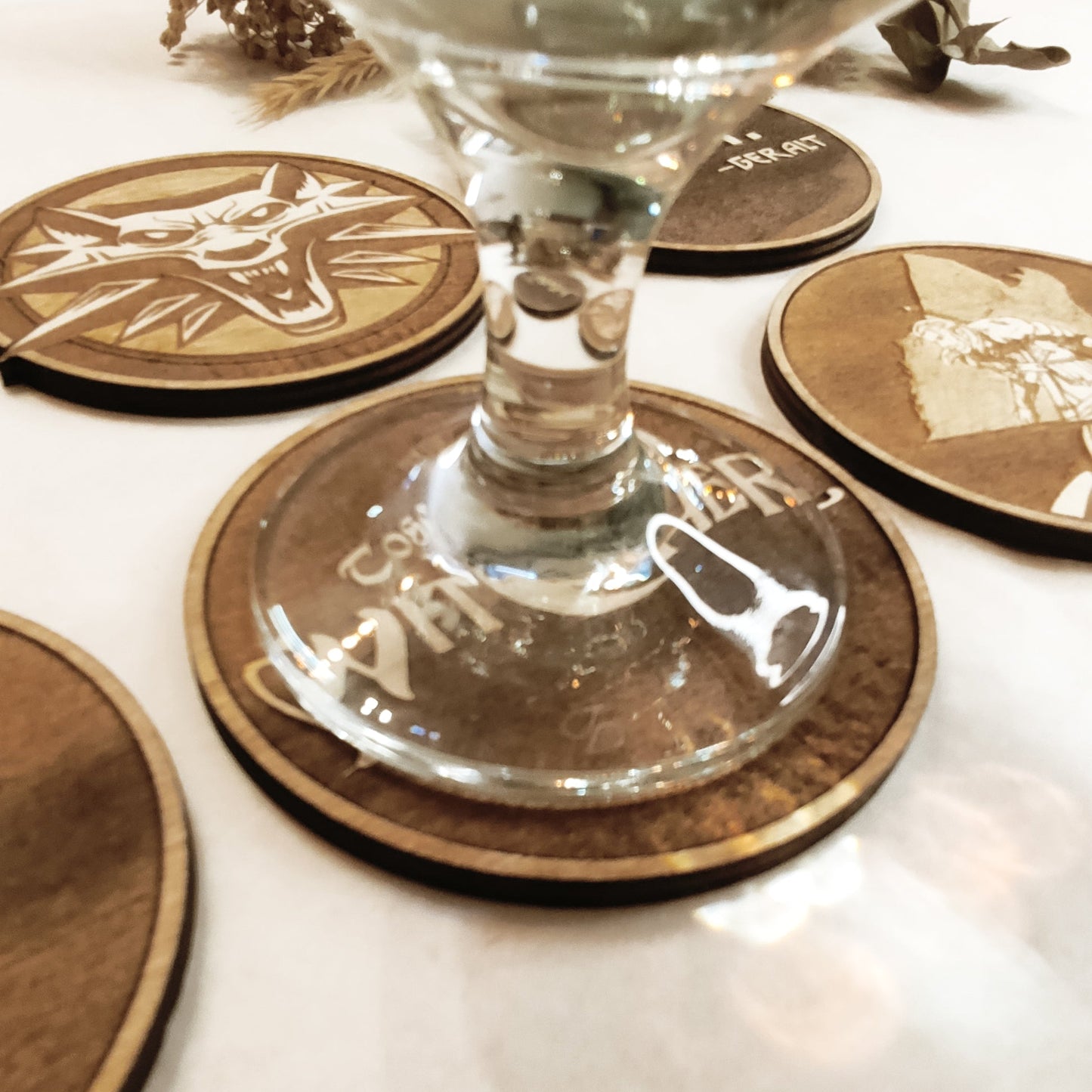 Set of 6 Wooden Coasters - Handmade Gift - Housewarming - Wood Kitchenware