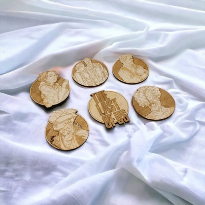 Set of 6 Wooden Coasters - Handmade Gift - Housewarming - Wood Kitchenware