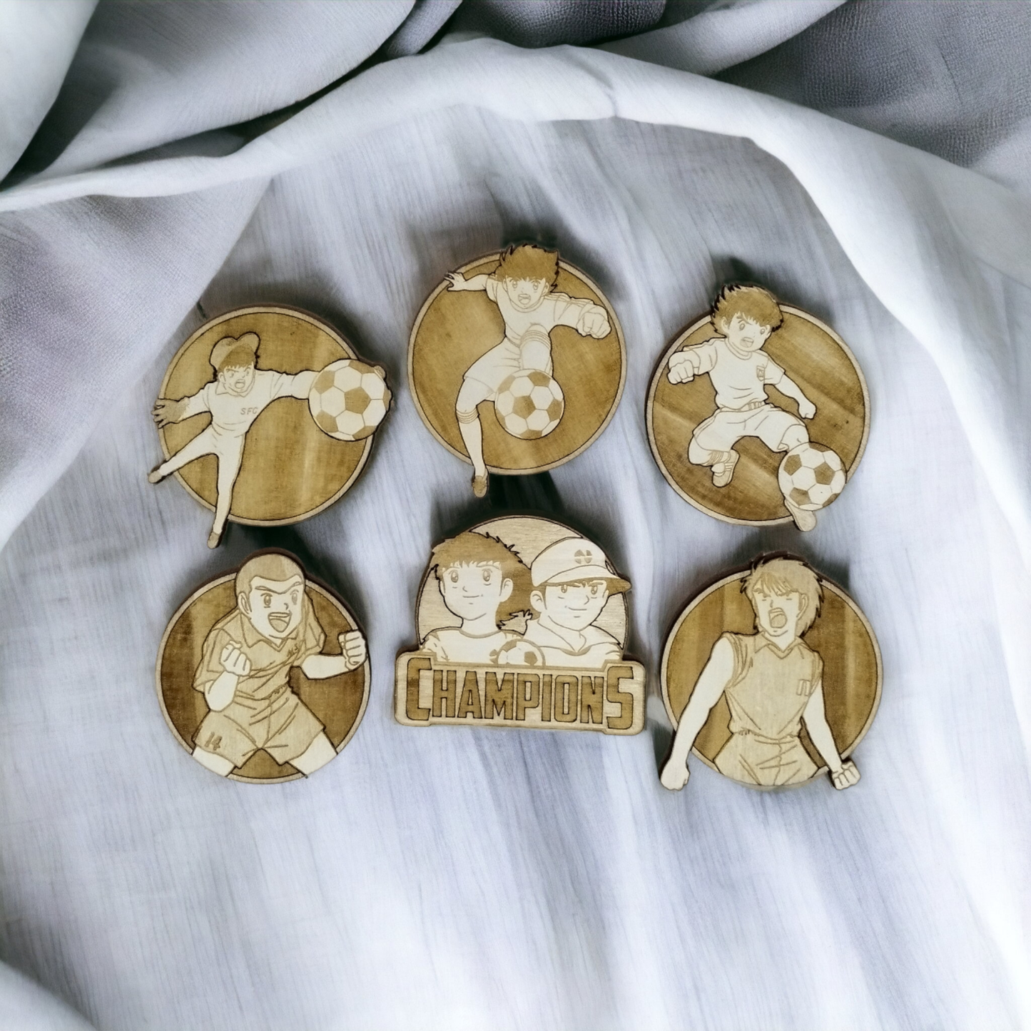 Set of 6  Wooden Coasters - Handmade Gift - Wood Kitchenware