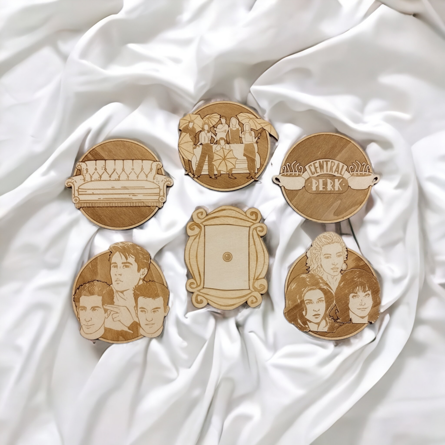 Set of 6 Wooden Coasters - Handmade Gift - Housewarming - Wood Kitchenware