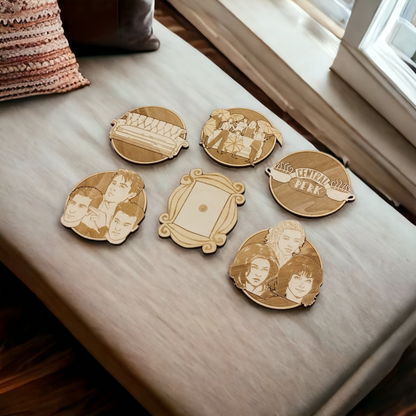 Set of 6 Wooden Coasters - Handmade Gift - Housewarming - Wood Kitchenware